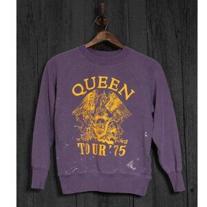 LIKE NEW - MadeWorn Queen Tour '75 Shrunken Sweatshirt in Plum Purple